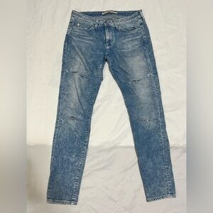 Big Star 1974 Alex Skinny Distressed Blue Denim Jeans Size 29